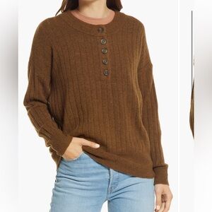 Madewell Women’s Cherry Ribbed Henley Top